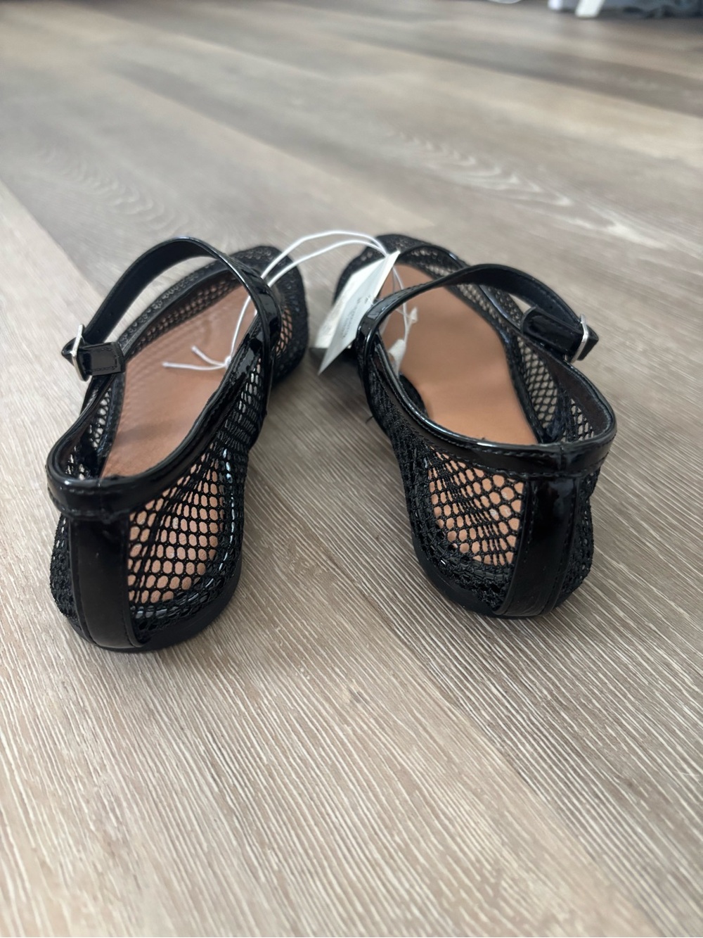a new day Black Mesh Mary Jane Flats with Patent Strap - Picture 7 of 9